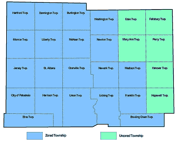 Newark Ohio Zoning Map Licking County - Township & Zoning Info